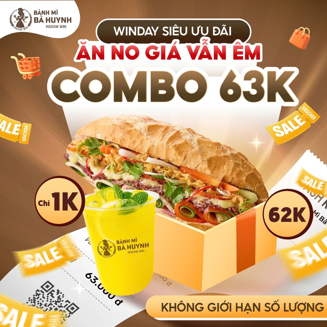 [🆕🇻🇳] Bánh Mì Bà Huynh – Madam Win  (Trang quảng cáo) 🍔 Top1Food  🍜  WINDAY SIÊU ƯU ĐÃI – THỨ 3 HÀNG TUẦN
ĂN NO GIÁ VẪN ÊM – COMBO CHỈ 63K

 AUTO NÂNG CẤP BÁNH MÌ
 Mua bánh mì size nhỏ
 FREE upsize SIÊU TO KHỔNG LỒ
 Giá chỉ , shares-0✔️ , likes-8❤️️ , date-2025-12-23 15:53:43🇻🇳🇻🇳🇻🇳📰🆕