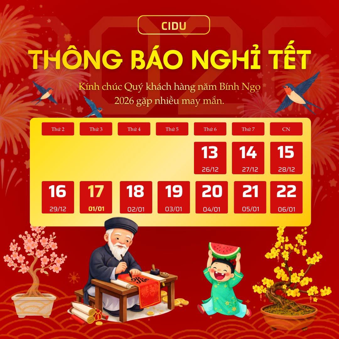 [🆕🇻🇳] CIDU – Cửa hàng túi xách – hành lý  [🆕Top1Vietnam🇻🇳]  👕 Top1Fashion 👗  𝐓𝐇𝐎̂𝐍𝐆 𝐁𝐀́𝐎 𝐍𝐆𝐇𝐈̉ 𝐓𝐄̂́𝐓 𝐀̂𝐌 𝐋𝐈̣𝐂𝐇 𝟐𝟎𝟐𝟔 

Công ty TNHH Thời Trang CIDU xin thông báo về lịch nghỉ Tết Nguyên Đán như sau:

 𝐓𝐡𝐨̛̀𝐢 𝐠𝐢𝐚𝐧 𝐧𝐠𝐡𝐢̉:
Từ thứ Sáu, n , shares-0✔️ , likes-3❤️️ , date-2026-02-03 02:00:05🇻🇳🇻🇳🇻🇳📰🆕