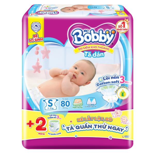 [🛒🇻🇳][Google Shopping] Tã dán Bobby siêu thấm – khô thoáng (S, 4-8kg, 80 miếng) (giao bao bì ngẫu nhiên) – Bobby , SKU – 2229000000005 – concung.com 🇻🇳🛒Top1Shop🛒 🇻🇳Top1Vietnam🇻🇳 🛍🛒🇻🇳