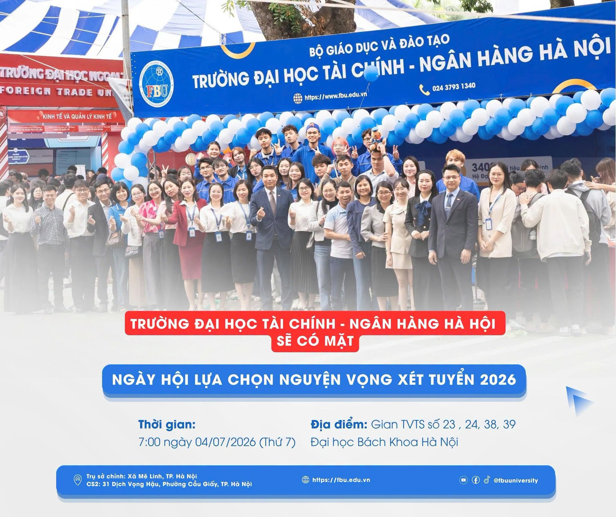 [🆕🇻🇳] Trường Đại học Tài chính – Ngân hàng Hà Nội 📚 Top1Learn 📕  FBU SẼ CÓ MẶT TẠI NGÀY HỘI LỰA CHỌN NGUYỆN VỌNG XÉT TUYỂN 2026 ! 

Các bạn 2K8 đã sẵn sàng cho chặng đường lựa chọn nguyện vọng đại học chưa? Đừng bỏ lỡ c
