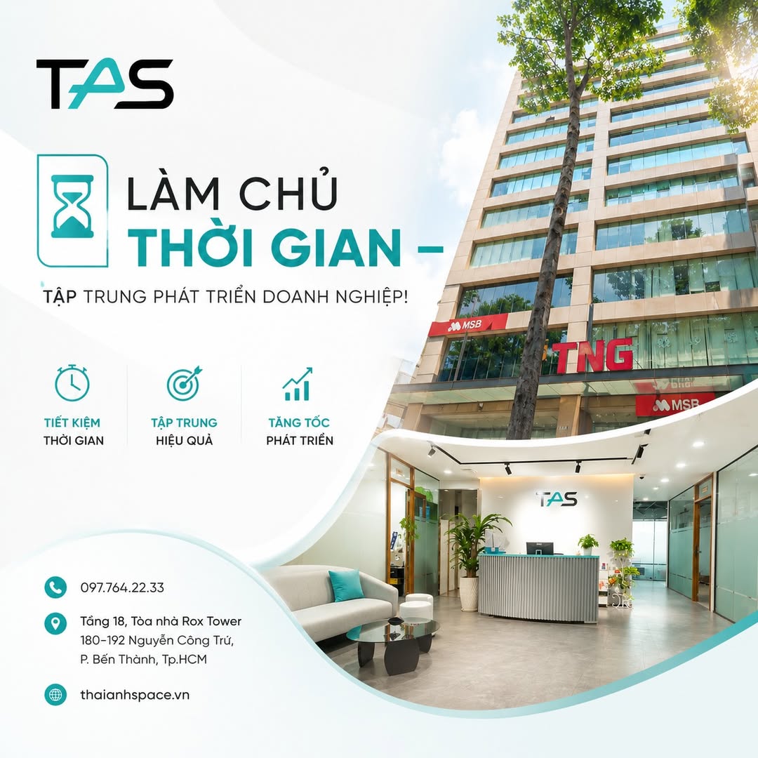 [🏙🇻🇳] TAS – Văn Phòng Ảo Hồ Chí Minh [🆕Top1Vietnam🇻🇳]  🏙️ Top1Land 🏠  𝐋𝐀̀𝐌 𝐂𝐇𝐔̉ 𝐓𝐇𝐎̛̀𝐈 𝐆𝐈𝐀𝐍 – 𝐓𝐀̣̂𝐏 𝐓𝐑𝐔𝐍𝐆 𝐏𝐇𝐀́𝐓 𝐓𝐑𝐈𝐄̂̉𝐍 𝐃𝐎𝐀𝐍𝐇 𝐍𝐆𝐇𝐈𝐄̣̂𝐏!

Là chủ doanh nghiệp hay startup, mỗi giờ đều đáng giá. Thay vì dành thời gian cho các c…