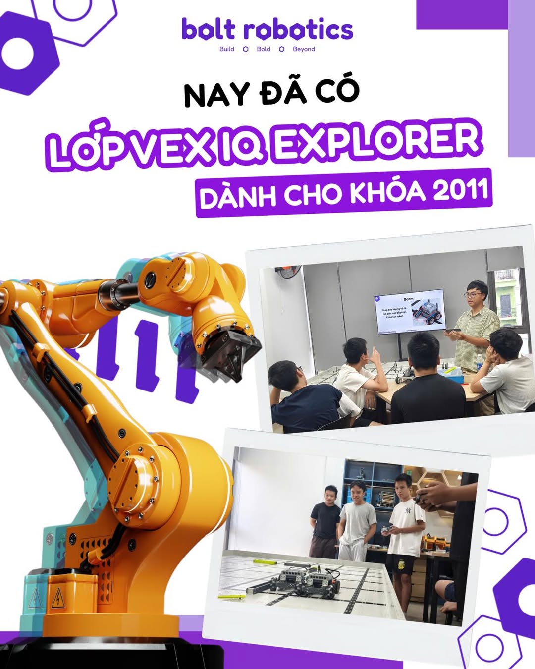 TUYỂN SINH LỚP ROBOTICS EXPLORER DÀNH CHO HỌC SINH KHOÁ 2011

 Sau những ngày ôn tập và thi cử đầy nỗ lực, các bạn học sinh kho [🤖🇻🇳]