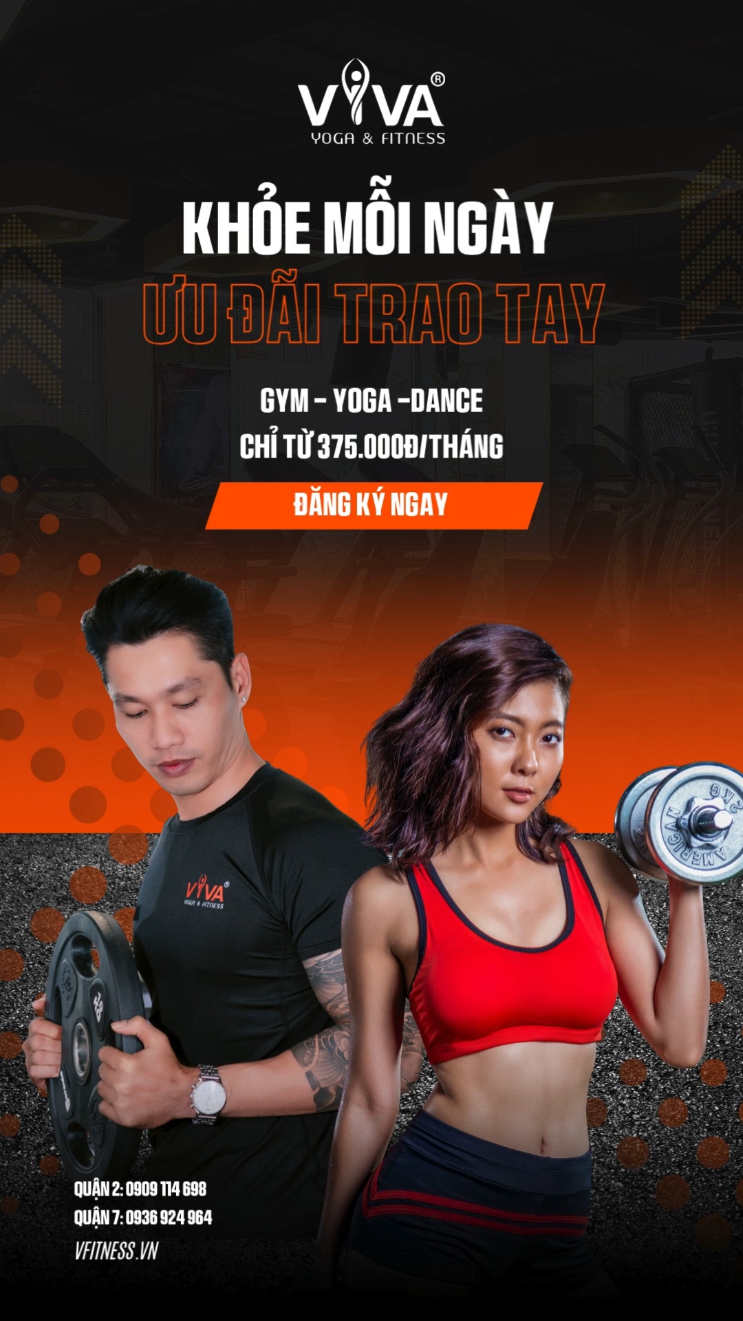 [🆕🇻🇳] ViVa Yoga & Fitness ♀️  KHỎE MỖI NGÀY – ƯU ĐÃI TRAO TAY 

Phòng Tập Chuẩn 5 – Giá chỉ từ 375.000Đ/Tháng
Tập Gym – Yoga – Yoga Bay – GroupX – Không giới hạn, minh bạch về giá – kh