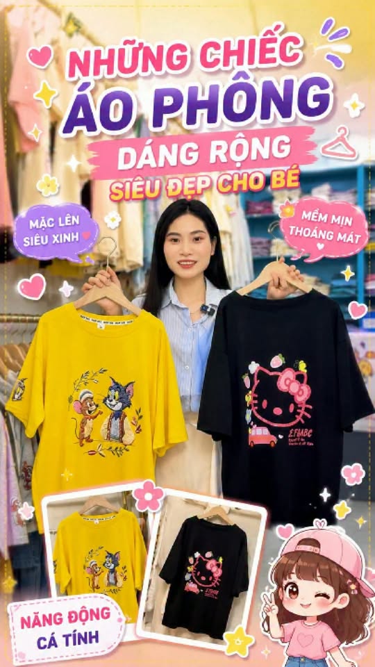 [🆕🇻🇳] Beeshop – ĐỒ ĐẸP CHO BÉ, GIÁ RẺ CHO MẸ [🆕Top1Vietnam🇻🇳]  🧑‍🧒👶  Hè đến rồi, các mẹ đừng bỏ lỡ những mẫu áo cotton dáng rộng mix cùng quần jean siêu xinh cho bé gái nhé!

Sự kết hợp giữa áo cotton rộng rãi, mềm mát cùng