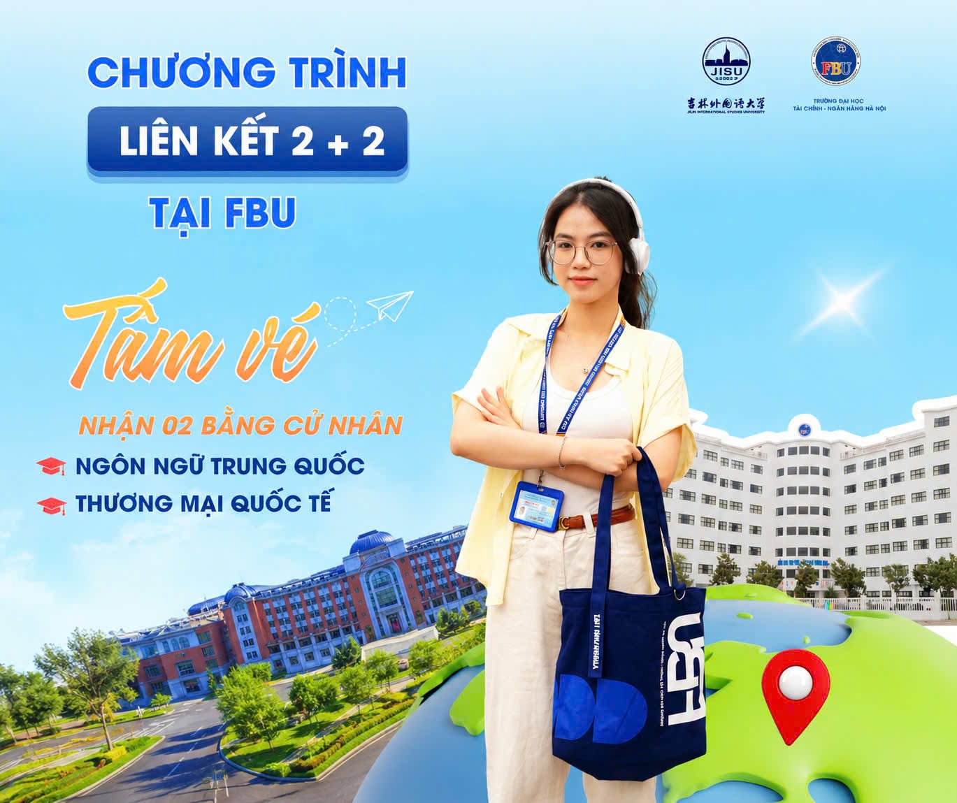 [🆕🇻🇳] Trường Đại học Tài chính – Ngân hàng Hà Nội 📚 Top1Learn 📕 NHANH TAY CHỌN NGUYỆN VỌNG – ĐỪNG BỎ LỠ CHƯƠNG TRÌNH NGÔN NGỮ TRUNG QUỐC VÀ THƯƠNG MẠI QUỐC TẾ 2+2 TẠI FBU

Bạn mong muốn sở hữu 02 bằng cử nhân quốc tế, đ