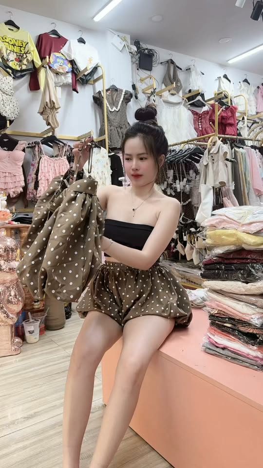 [🆕🇻🇳] Ánh Tuyết Store – Quần Áo Thời Trang Nữ Giá Rẻ  👕 Top1Fashion 👗   Set đùi bí chấm bi
