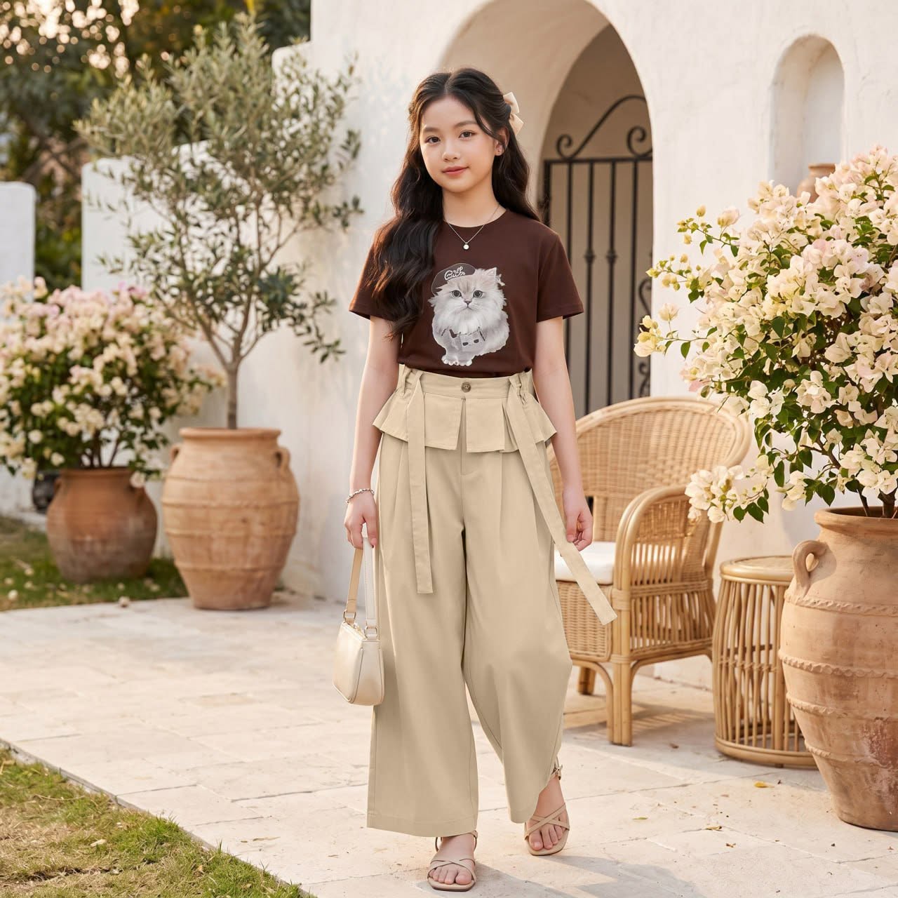 [🆕🇻🇳] Beeshop – ĐỒ ĐẸP CHO BÉ, GIÁ RẺ CHO MẸ [🆕Top1Vietnam🇻🇳]  🧑‍🧒👶  Tone nâu dịu dàng – Diện lên là xinh ngay! 

Áo cotton nâu in mèo siêu đáng yêu kết hợp cùng quần kaki dài cạp bèo tạo nên set đồ vừa nhẹ nhàng, thanh lịc